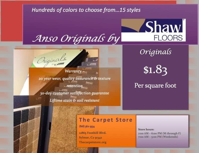 Anso Sale at The Carpet Store in Sylmar CA